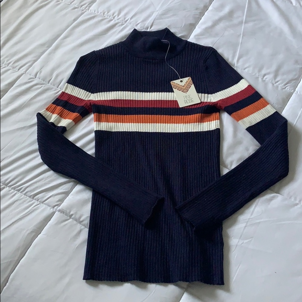 Ribbed turtleneck sweater